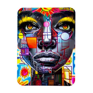  Art  Woman Face Colourful  Magnet