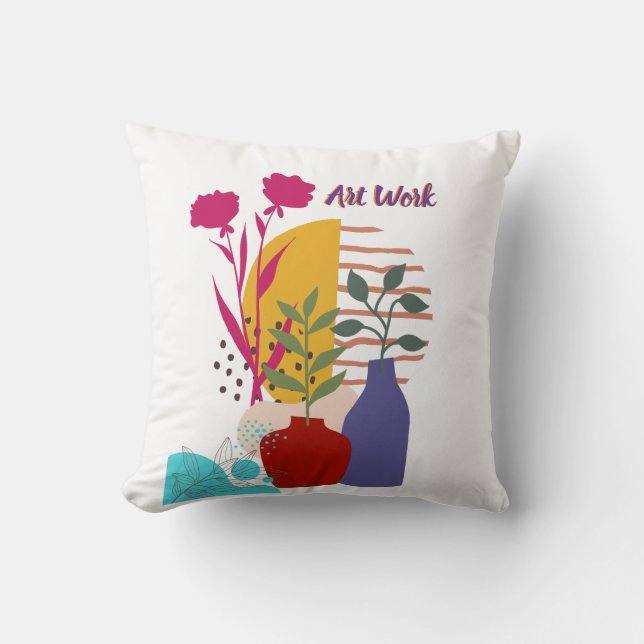 Art Work Design Throw Pillow (Front)