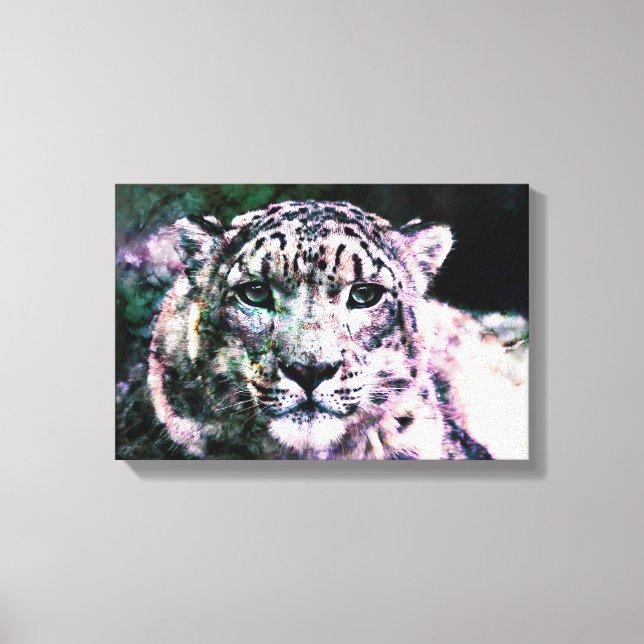 Art - Wrapped Canvas - Snow Leopard Mixed Media Print (Front)
