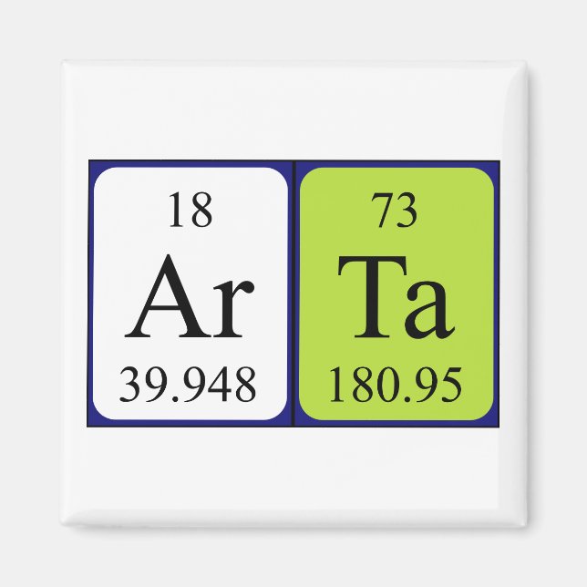 Arta periodic table name magnet (Front)