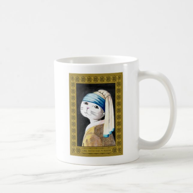 ArtCat - The Girl With the Purrrrl Coffee Mug (Right)