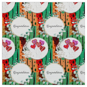 Artdeco Dramatic Bold Geometric Colors Typography Fabric