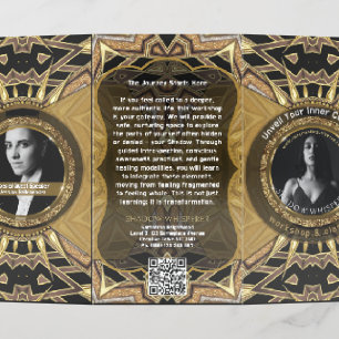 ArtDeco Earth Energy Gold Tribal Geometric Trifold Brochure