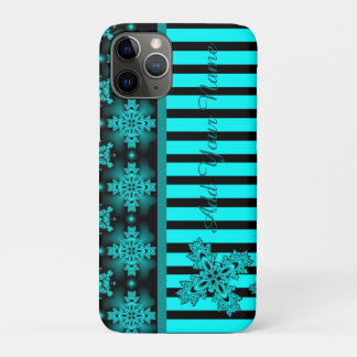 Artdeco Flowers in Retro Style , Add Your Name iPhone 11 Pro Case