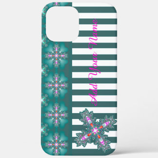 Artdeco Flowers in Retro Style , Add Your Name iPhone 12 Pro Max Case