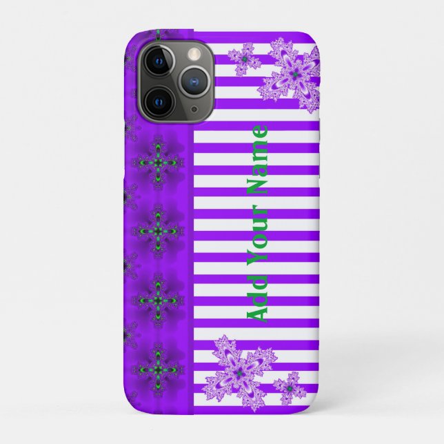 Artdeco Flowers in Retro Style , Add Your Name Case-Mate iPhone Case (Back)