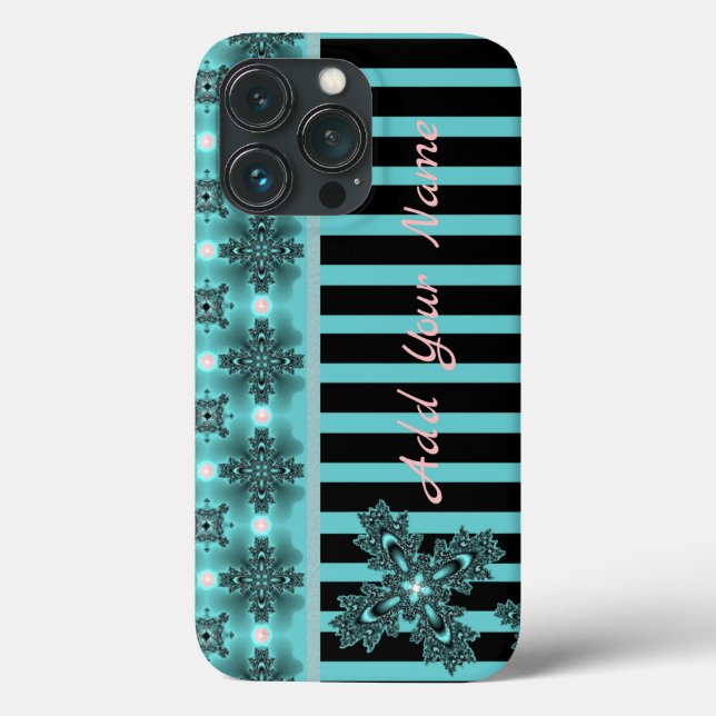 Artdeco Flowers in Retro Style , Add Your Name Case-Mate iPhone Case (Back)