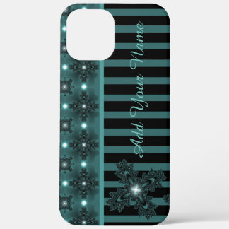 Artdeco Flowers in Retro Style , Add Your Name iPhone 12 Pro Max Case