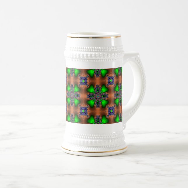 Artdeco Flowers in Retro Style Beer Stein (Front Right)