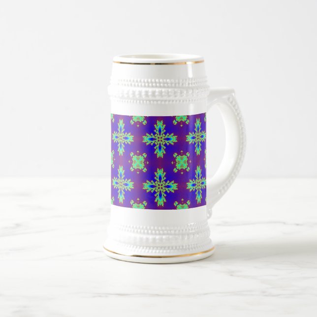 Artdeco Flowers in Retro Style Beer Stein (Front Right)