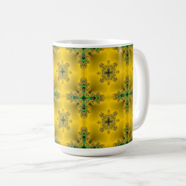 Artdeco Flowers in Retro Style Coffee Mug (Front Right)