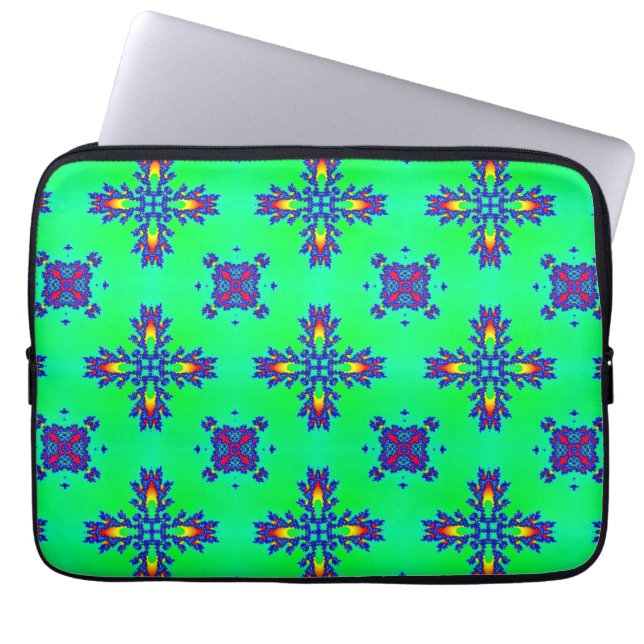 Artdeco Flowers in Retro Style Laptop Sleeve (Front)