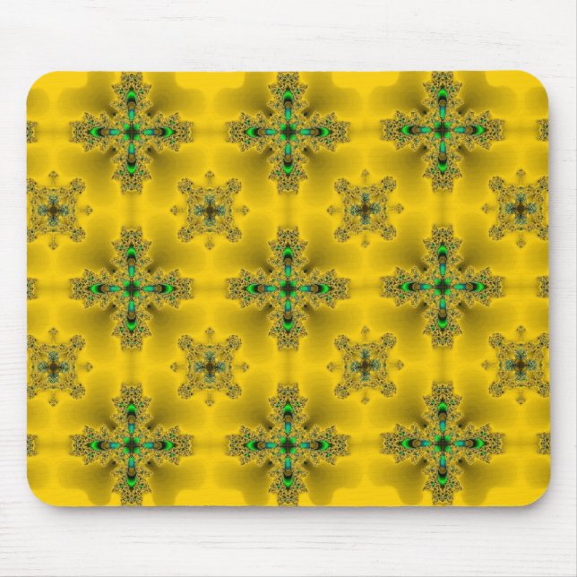 Artdeco Flowers in Retro Style Mouse Pad (Front)