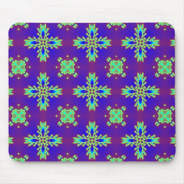 Artdeco Flowers in Retro Style Mouse Pad (Front)