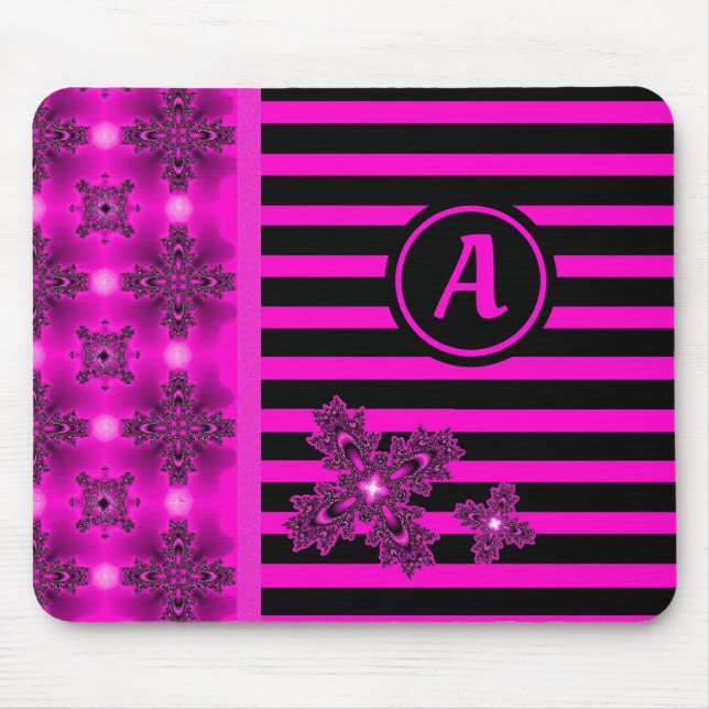 Artdeco Flowers in Retro Style Mouse Pad (Front)
