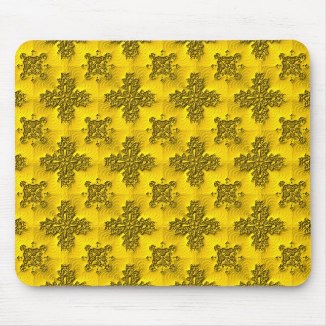 Artdeco Flowers in Retro Style Mouse Pad (Front)
