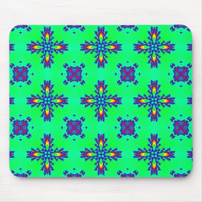 Artdeco Flowers in Retro Style Mouse Pad (Front)