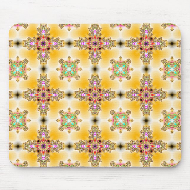Artdeco Flowers in Retro Style Mouse Pad (Front)