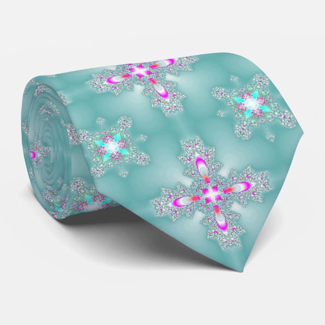 Artdeco Flowers in Retro Style Neck Tie (Rolled)