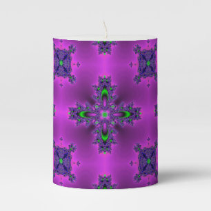 Artdeco Flowers in Retro Style Pillar Candle