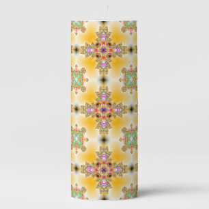 Artdeco Flowers in Retro Style Pillar Candle