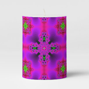 Artdeco Flowers in Retro Style Pillar Candle