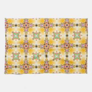 Artdeco Flowers in Retro Style Towel