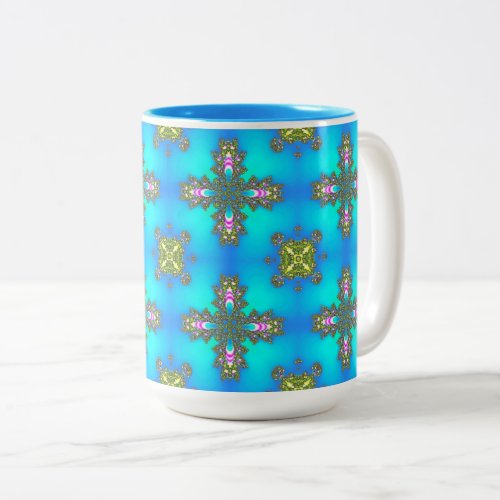 Artdeco Flowers in Retro Style Two_Tone Coffee Mug