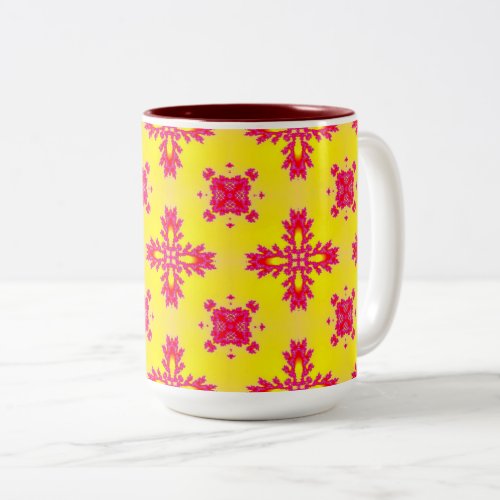 Artdeco Flowers in Retro Style Two_Tone Coffee Mug