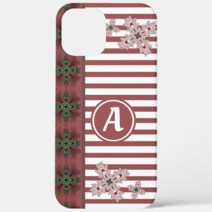 Artdeco Flowers in Retro Style with monogram iPhone 12 Pro Max Case