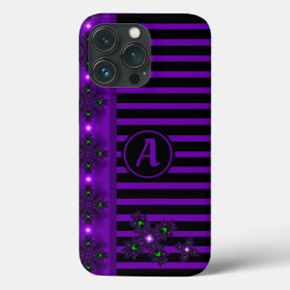 Artdeco Flowers in Retro Style with monogram iPhone 13 Pro Case