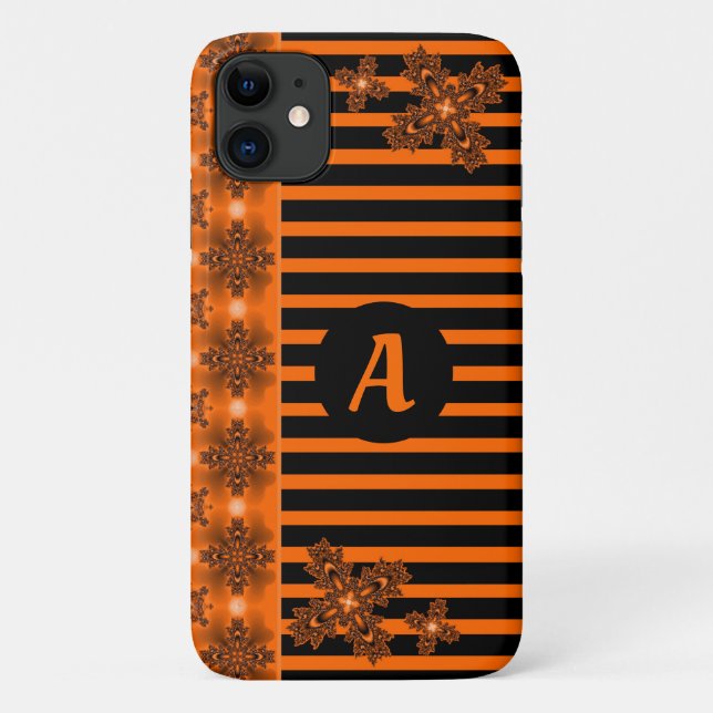 Artdeco Flowers in Retro Style with monogram Case-Mate iPhone Case (Back)