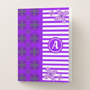 Artdeco Flowers in Retro Style with monogram Pocket Folder