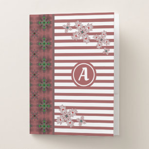 Artdeco Flowers in Retro Style with monogram Pocket Folder