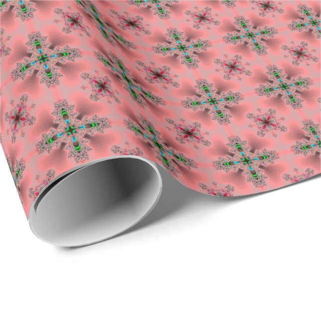 Artdeco Flowers in Retro Style Wrapping Paper (Roll Corner)
