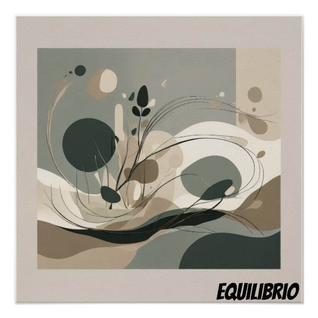 Arte Abstracto Minimal Equilibrio Natural Poster (Front)