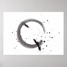 Arte abstrata preto e branco em aquarela