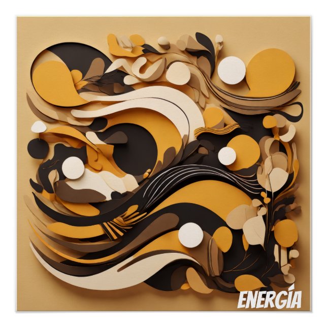 Arte Solar Abstracto Energía Natural Poster (Front)