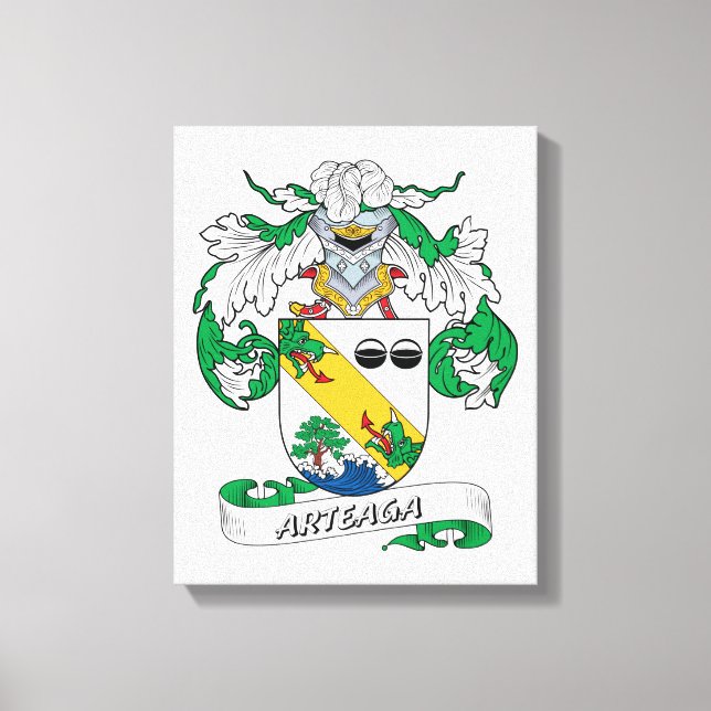Arteaga Family Crest Canvas Print (Front)