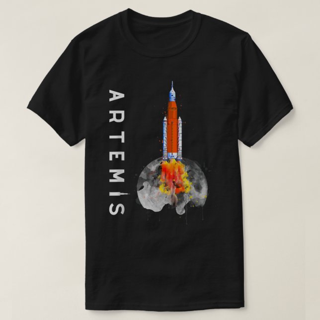 Artemis 1 SLS Rocket Launch Mission To The Moon An T-Shirt (Design Front)