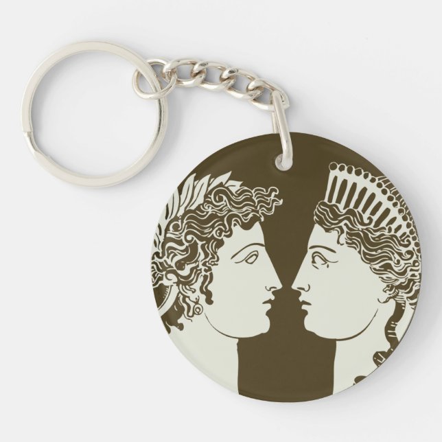 Artemis and Apollo Keychain (Front)