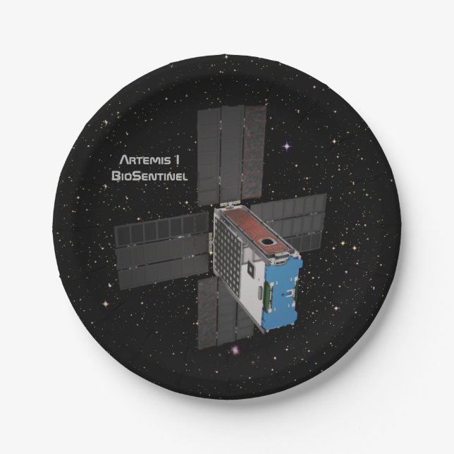 Artemis BioSentinel CubeSat Paper Plates (Front)