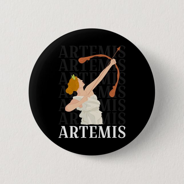 Artemis Goddess Of Hunting And The Moon Greek Myth Button (Front)