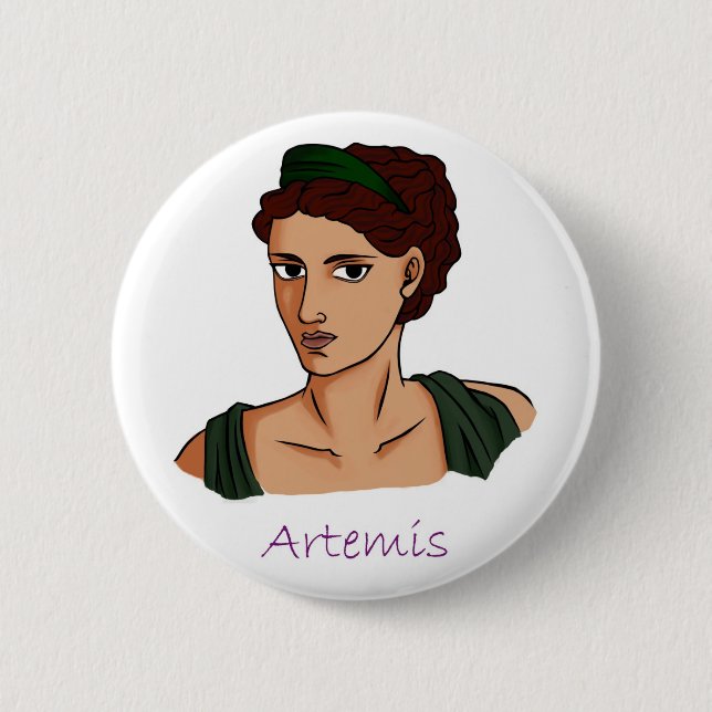 Artemis - Greek Goddess Badge Button (Front)