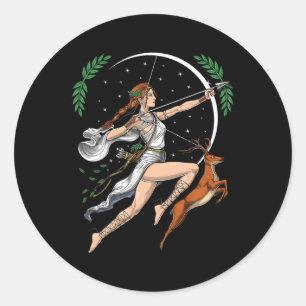 Artemis Greek Goddess Of Hunting Ancient Greece My Classic Round Sticker