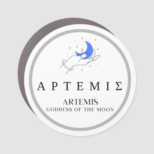 Artemis Greek Goddess of Moon Hand Holding Moon Car Magnet