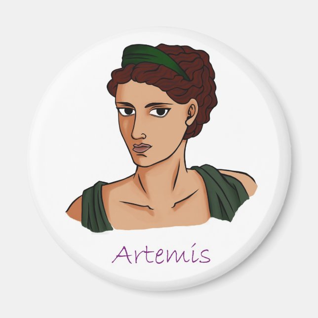 Artemis - Greek goddess of the Moon magnet (Front)