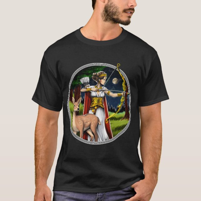 Artemis Greek Hunter Goddess T-Shirt (Front)