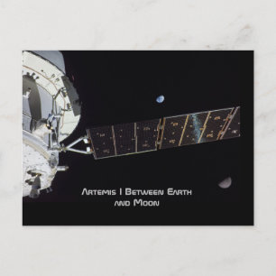 Artemis I Between Earth and Moon Postcard