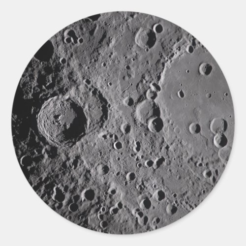 Artemis II Lunar Craters Classic Round Sticker